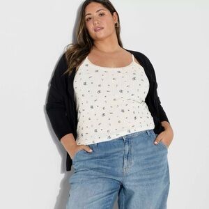 Wild Fable Womens Blue White Floral Camisole Tank Sz XXL